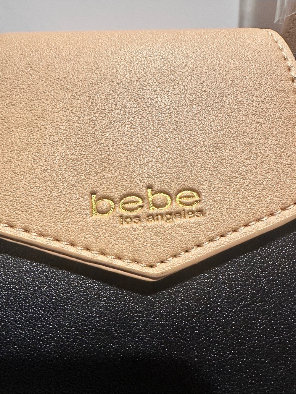 bebe Black and Tan Two-Tone Tote - Picture 3 of 7